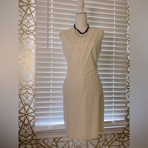 White Knit Dress with Geometric Piping | 6